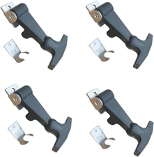 4 PCS Small Stainless Steel Elastic Hood Catch Flexible T-Handle Hasp Rubber 