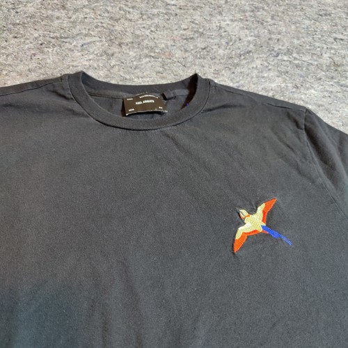 AXEL ARIGATO Mens Size Small Tori Bird T Shirt Black Short Sleeve Embroidered - Picture 2 of 8