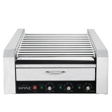 Commercial Hot Dog Machine 11 Roller and 30 Hotdog Grill Cooker with Bun Warmer