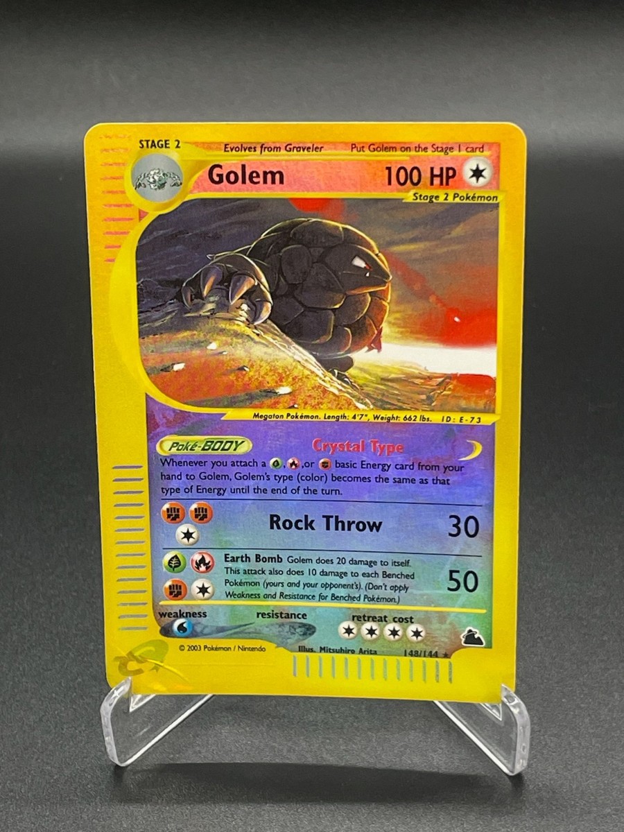 Golem 148/144 Crystal Reverse Holo Skyridge Pokemon Card