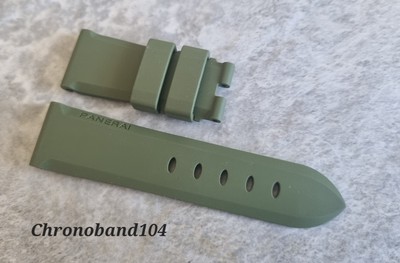 OEM Officine Panerai 20/18mm Green Rubber Strap For Tang Buckle Size XS