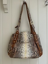 Vintage Genuine Python Skin Shoulder Bag, Real Exotic Leather