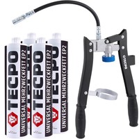 Tecpo Universal Mehrzweckfett 4X500G EP2 Lithium Fett Schmierfett + Fettpresse