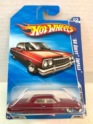 Hot Wheels 2010 WALMART Exclusive BF Goodrich Wheels - 64 Chevy Impala #161 Red