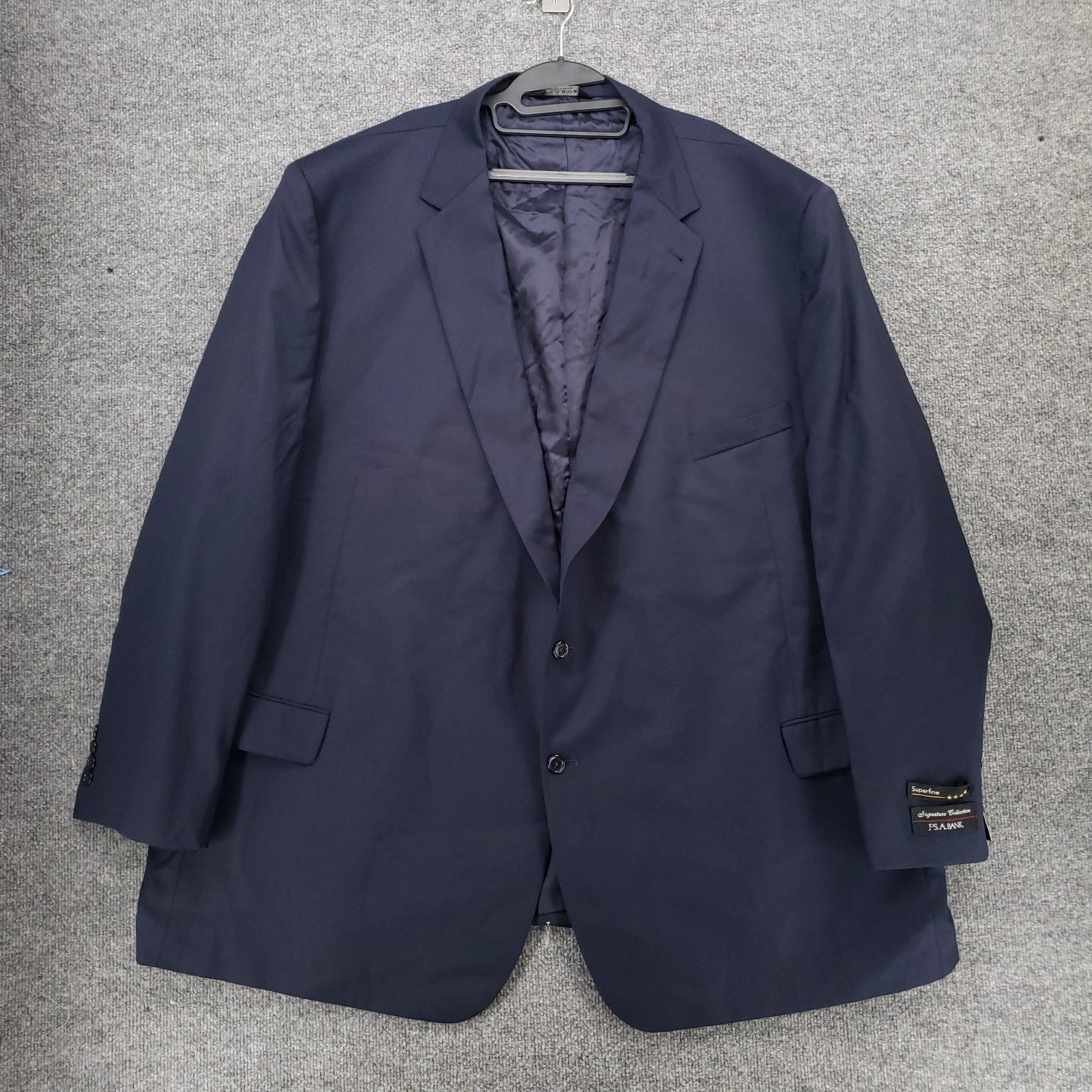NEW Jos A Bank Blazer Mens 62 Long Blue Signature Collection Wool Superfine Suit