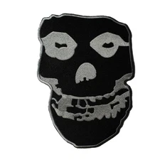 10 INCH The Misfits Skull Embroidered Iron On Patch - Black LG 01