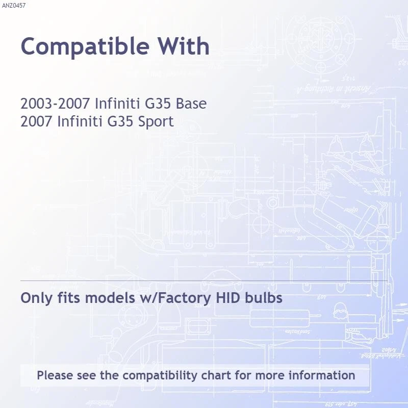 Juego de faros proyectores lentes transparentes negros para Infiniti G35 2003-2007 con HID Foto 3 de 4