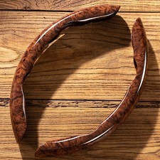 Universal Car Steering Wheel Cover Wood Grain Texture Anti-slip Protector 2pc