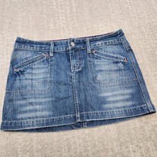 Vintage American Eagle Denim Skirt Women 6 Low Rise Mini Y2K Baby Doll Fairy