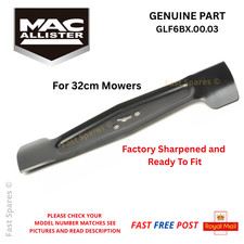 McAllister MLM18-Li  Lawnmower 32cm Metal Cutting Blade GENUINE PART - FAST POST