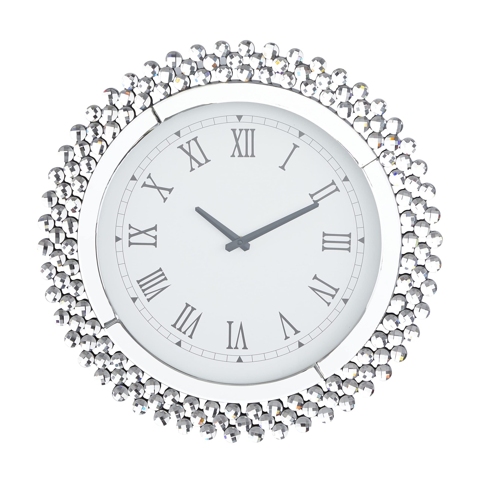 Deco 79 Glass Starburst Decorative Wall Clock Mirrored for H