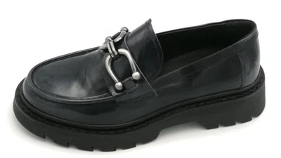 Bruno Premi BG0203 Mocassin En Cuir Bleu Accessoire Métallique Fond C/Armato 3/4 - Photo 1/4