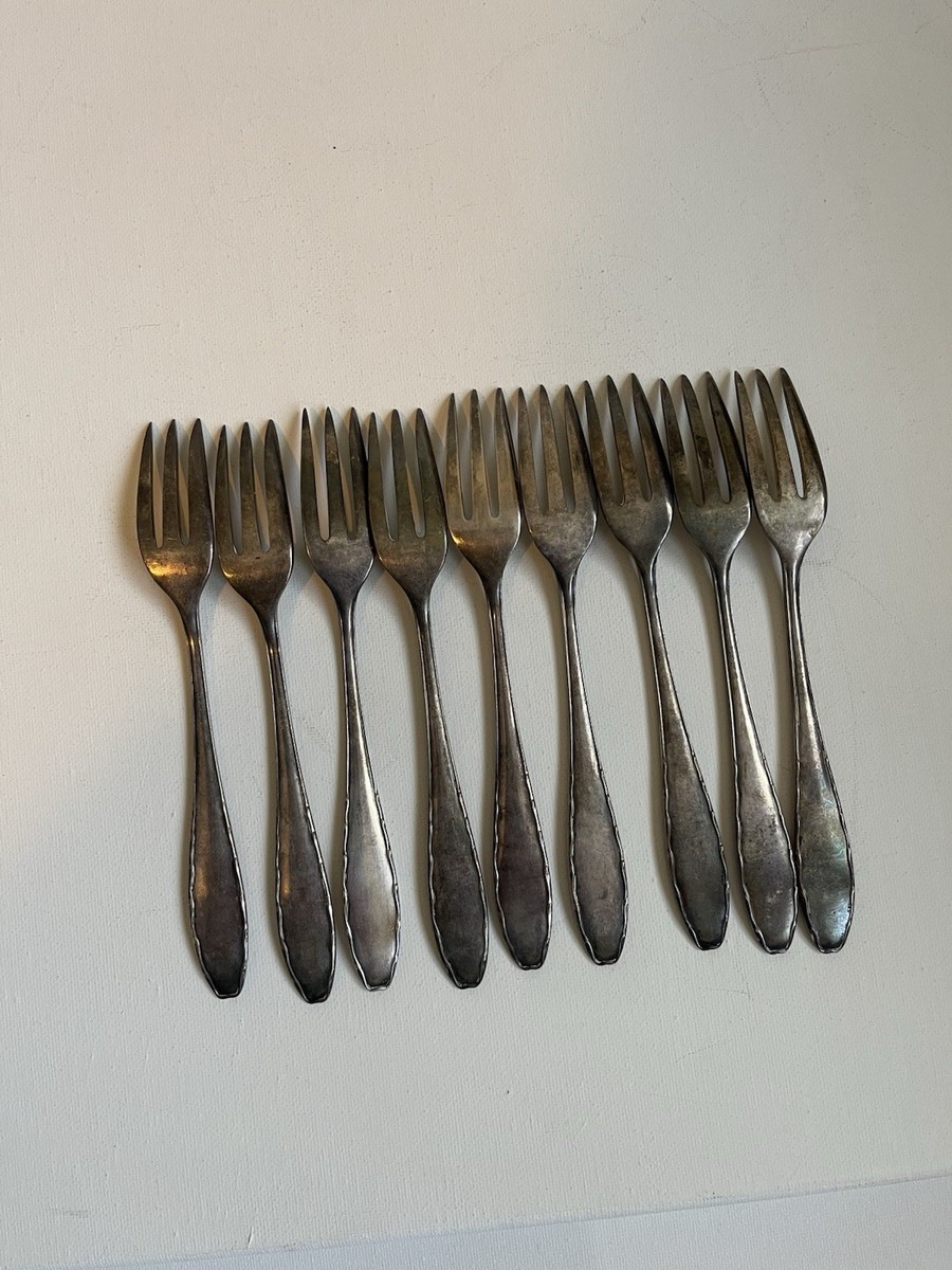 Vintage WMF 90-18 Cocktail 3-Prong forks Matching Set of 9 silver