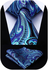 Ties for Men Paisley Tie and Pocket Square Woven Classic Floral Mens Ties Handke