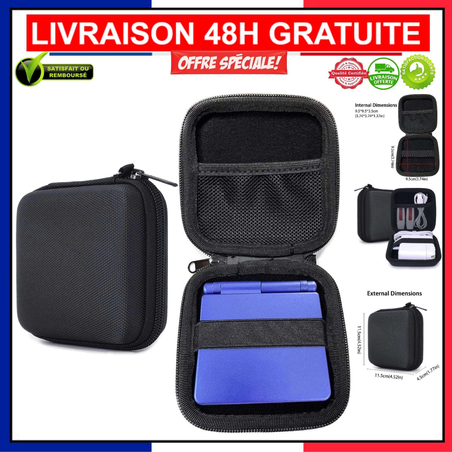 Organisateur Gameboy en nylon balistique étui rigide premium de protection maximale