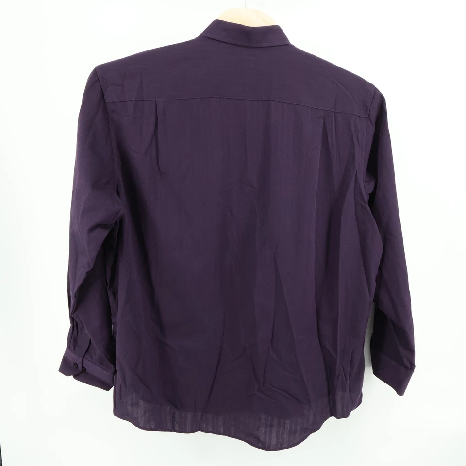 NUEVA Camisa de Vestir Van Heusen Studio XL 17-171/2 XL Púrpura Manga Larga Con Botones Foto 3 de 4