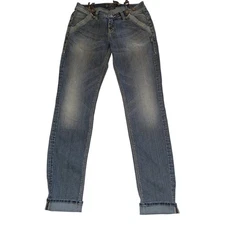 Silver Jeans Co Gordie Boyfriend Cut Women's Jeans w/ Suspenders Medium Wash 28