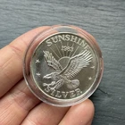 1OZ SILVER BULLION COIN 999 FINE SILVER SUNSHINE MINTING IN CAPSULE