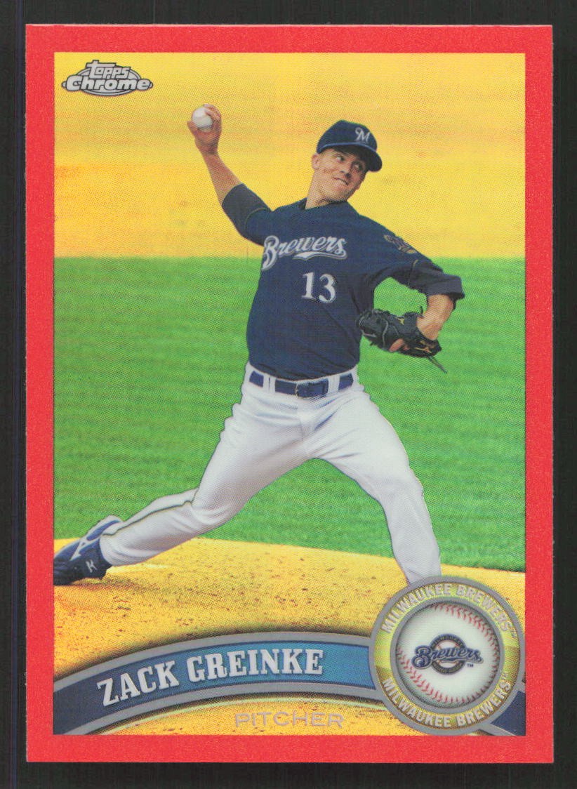 2011 Topps Chrome Zack Greinke Orange Refractor #6 Card
