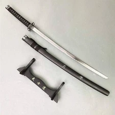 Hand-Forged Japanese Sword – Medieval Norse Blade – Full Tang – Leather Scabbard