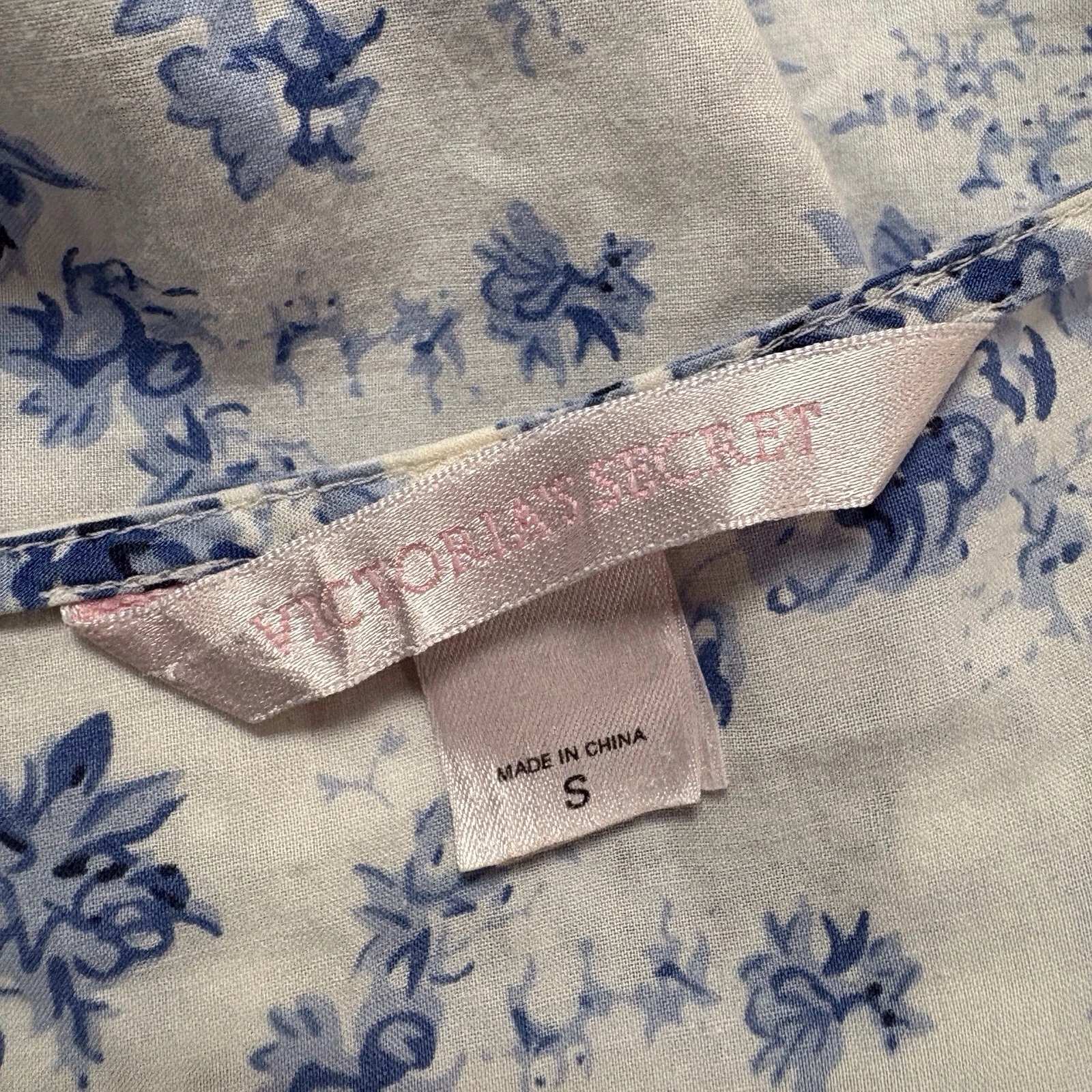 UNDERCOVER Abito vintage Victorias Secret cotone maxi floreale slip bianco blu taglia small