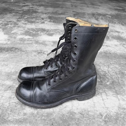 True vintage military combat lace up jump boots dated 1961 - Image 1