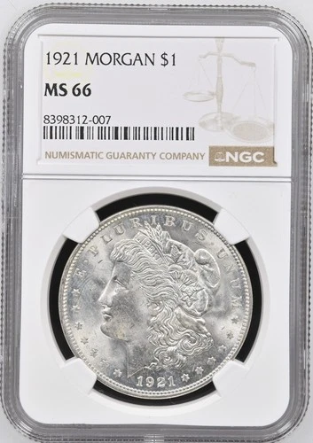 1921 Moragn Silver Dollar $1 NGC MS66 8398312-007