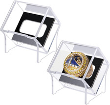 2 Pack Championship Ring Display Case with Stand Holder, Acrylic Clear