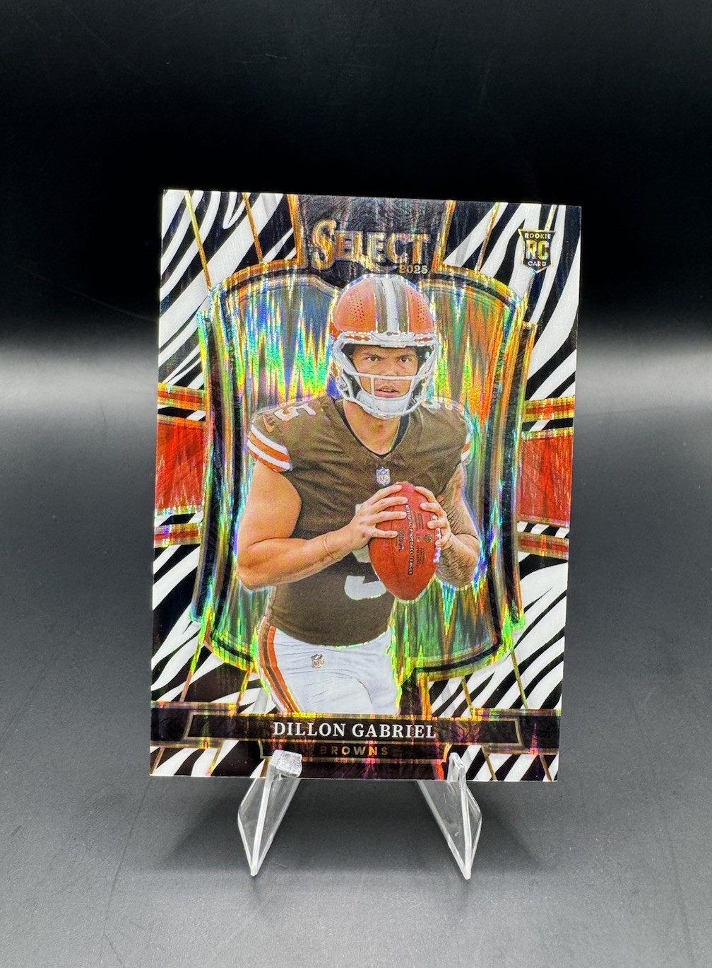 2025 Panini Select - Dillon Gabriel (RC) Zebra Prizm Premier Level #154 Browns