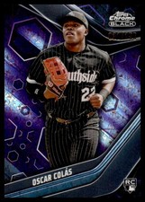 2023 Topps Chrome Black  Oscar Colas #48 Purple Mini-Diamond Refractor /150 (RC)