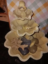 Vintage 3 tier resin Seashell Fountain w/ Ocean Sounds, battery operated