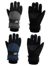 2 Pairs Kids Waterproof Winter Snow Gloves Ski 8-12 Years Dark Gray, Dark Blue