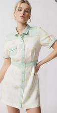 Urban Outfitters Mint Carla Collared Mini Dress Size Medium Preowned
