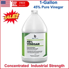 45% Pure Vinegar - Concentrated Industrial Grade, 15x Stronger, Non-Toxic, 1 Gal