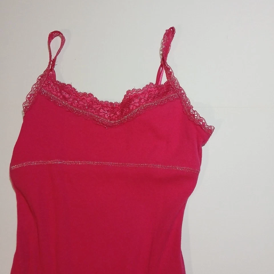 Camiseta sin mangas Justice para mujer adolescente cami camisola encaje rosa liso talla 12 Foto 3 de 4
