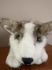 Folkmanis Wolf Pup Puppet 13  Plush Puppy Dog Blue Eyes Realistic Soft Toy