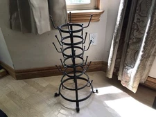 Vintage/Antique French Bottle Drying Rack Made Of Metal Black