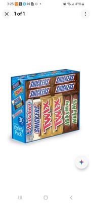Mars Chocolate Candy Full-Size Bars Twix Snickers Milky Way M&M's 30CT Favorites