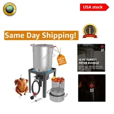 Complete Black Turkey Fryer and Fish Fryer Set with Propane Accessories