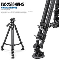 OPEN Leofoto LVC-253C BV-15 Twin Leg Video Tripod with Fluid Head