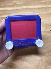 Pocket Etch A Sketch Purple w/ Red Screen Ohio Art Travel Size  Tested Fast Ship