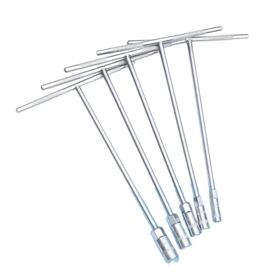 5 Piece T Handle Socket Wrench Set 8mm 10mm 12mm 13mm 14mm for Bike Repairs - Image 2 of 4