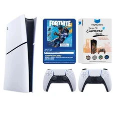 Sony PlayStation 5 Disc Fortnite Bundle with Extra Controller- Glacier White