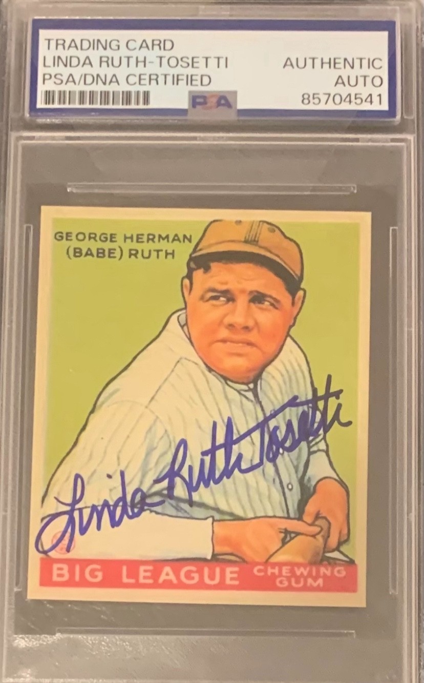 1933 Babe Ruth Trading Card Linda Ruth-Tosetti PSA/DNA Certified Authentic Auto 