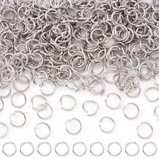 1000pcs Stainless Steel Open Jump Rings 8mm Round 1mm Thick Connector Rings For