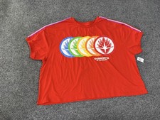 Camisa Marvel Para Mujer 3X Camiseta Roja Guardianes de la Galaxia Manga a Rayas Gráfica