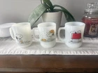 New ListingSet Of 3 Vintage Peanuts Snoopy Milk Glass Mugs - Fire-King Anchor Hocking