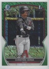 2023 Bowman Chrome Prospects Green Shimmer Refractor 9/99 Christian Cerda 9b3
