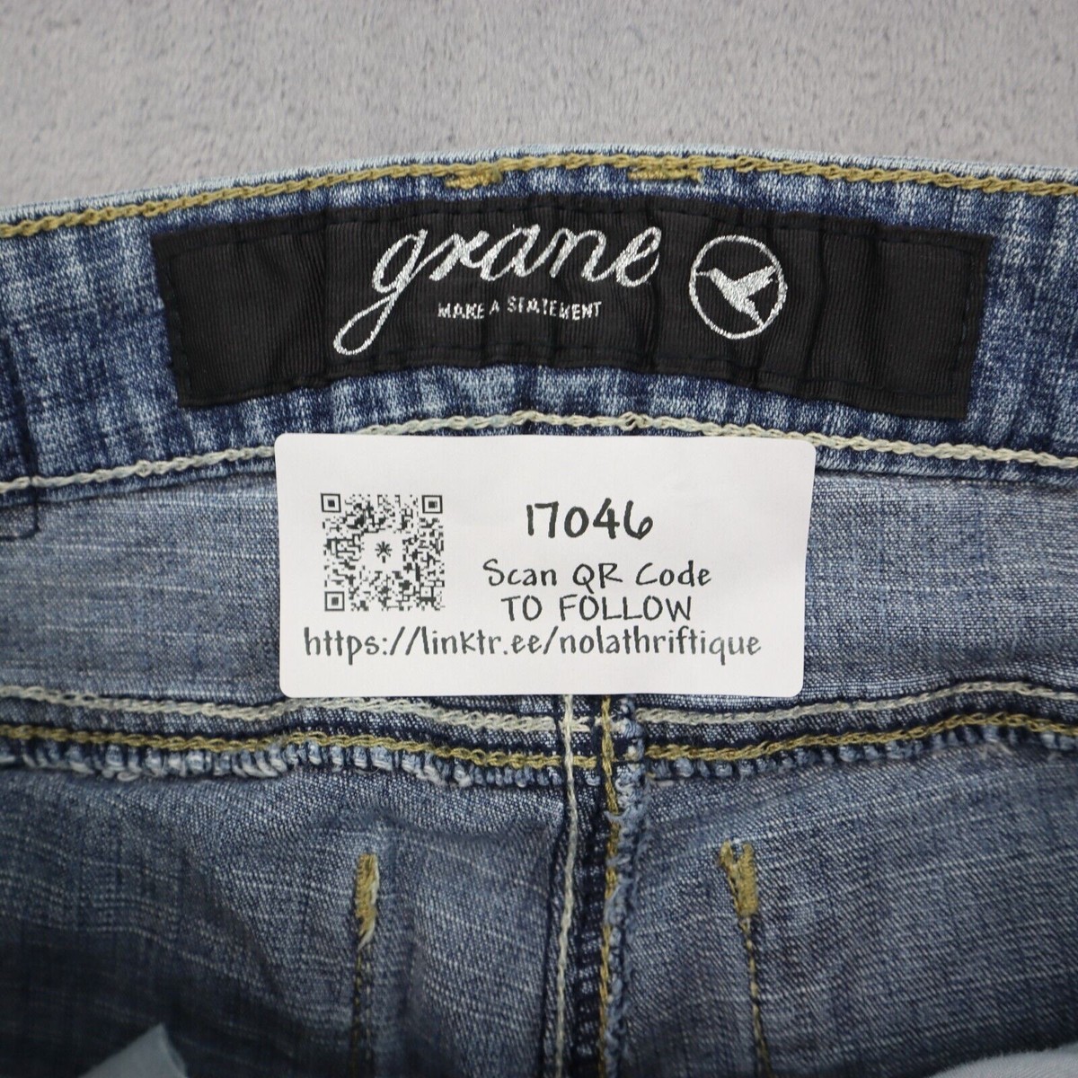 Grane Jeans Womens 1 Blue Low Rise Button Pocket Medium Wash Denim