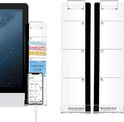 Acrylic Side Monitor Memo Boards with Phone Holder Set